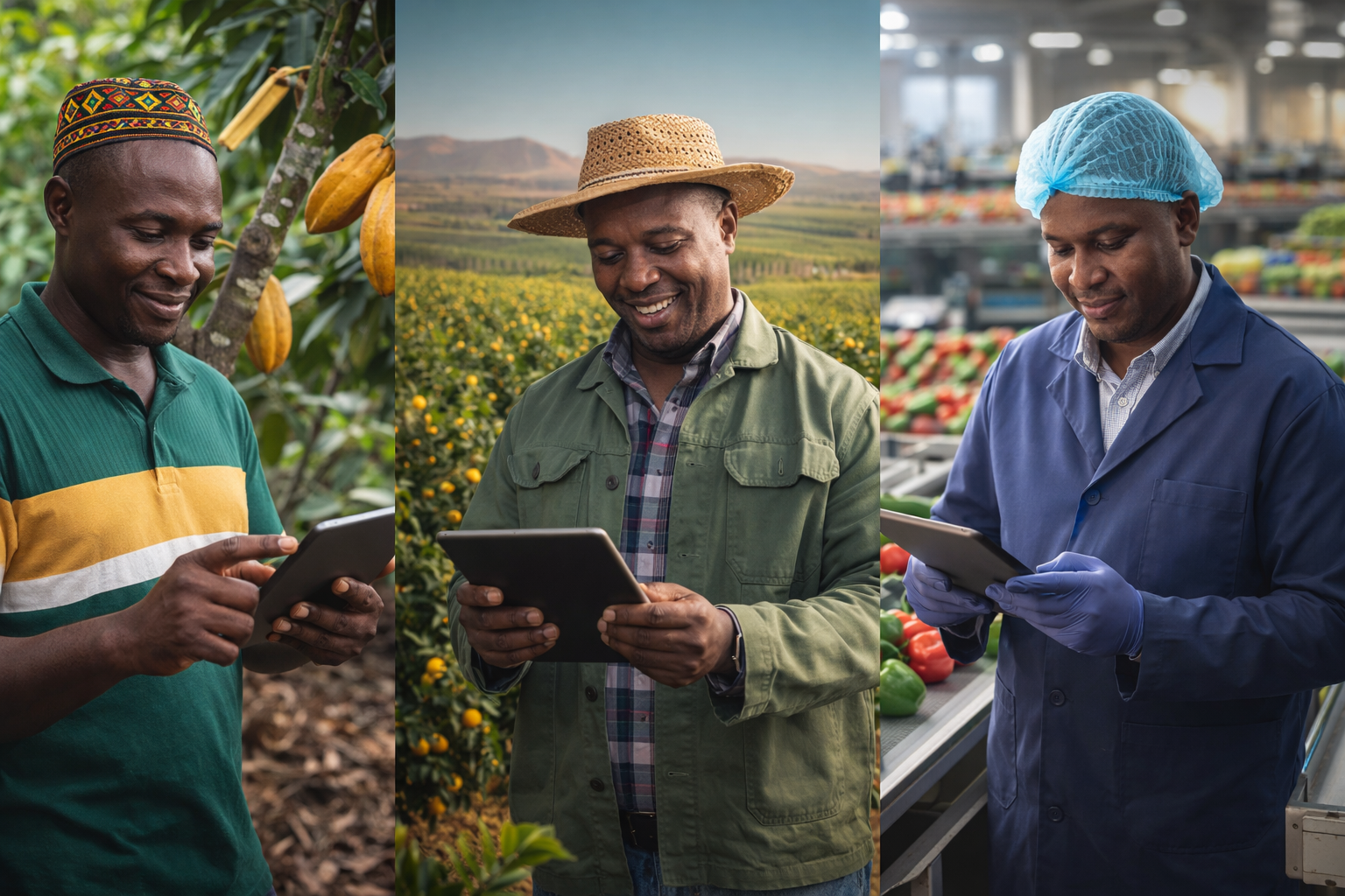 Three distinct African agricultural settings